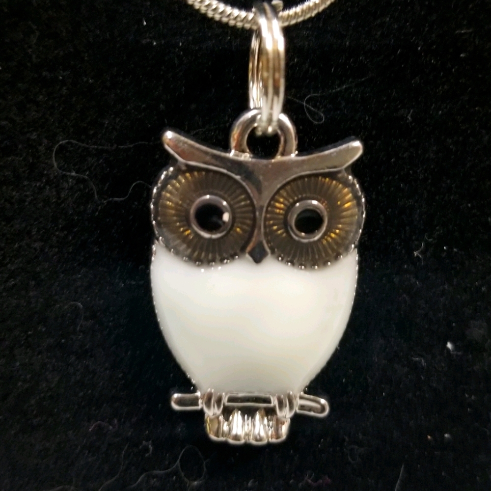 White owl necklaces!